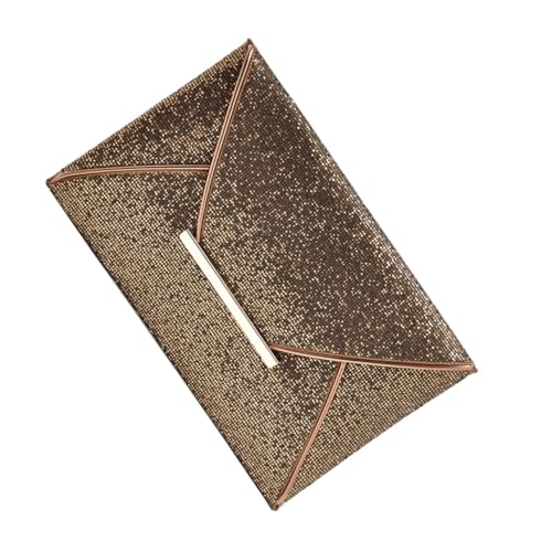 minkissy Damen Pailletten Envelope Handtasche Clutch für Abendveranstaltungen Leichte Party Tasche Kaffee Farbverlauf für Hochzeit Prom und Formelle Anlässe von minkissy