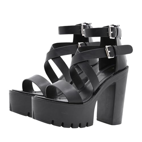 minkissy Damen Römersandalen mit Hohem Absatz und Dicker Sohle Offene Fischmaul sandaletten mit Schnalle Modische Sommer Schuhe für Frauen Angenehm und Stilvoll für Alltag und Party minkissy Damen Römersandalen mit Hohem Absatz und Dicker Sohle Offene Fischmaul sandaletten mit Schnalle Modische Sommer Schuhe für Frauen Angenehm und Stilvoll für Alltag und Party von minkissy