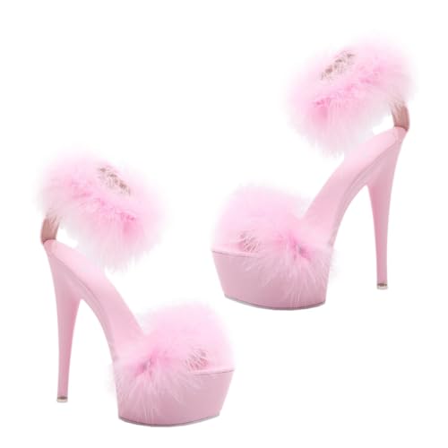 minkissy Damen Sandalen Sommer Hochabsatz mit Feinem Pfennigabsatz Wasserabweisend Modisch für Alltag und Party von minkissy