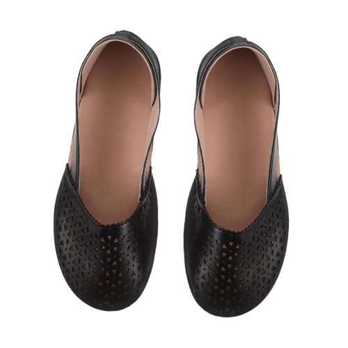 minkissy Damen Sandalen Wedges mit Keilabsatz und Hohlraum Design Atmungsaktive Sommer Schuhe mit Rundem Zehenbereich Stabiler Laufkomfort Vielseitig für Freizeit und Alltag Schwarz von minkissy