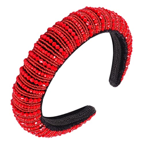 1stk Mode-stirnband Gepolstertes Stirnband Haarreifen Aus Strass Kristall Stirnbänder Gepolsterte Stirnbänder Para Mujer Breites Hartes Stirnband Schmuck Hochzeit Braut von minkissy