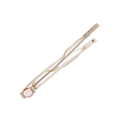 minkissy Damen Wickeluhr Mit Zopfarmband PU Armbanduhr Für Frauen Modisches Handgelenk Armbanduhr von minkissy
