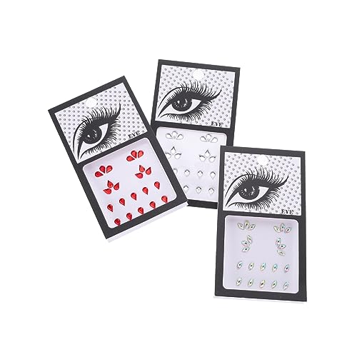 minkissy Dekorative Gesichtsjuwelen 3 Sets Aufkleber Lidschatten Abnehmbare Augen-edelsteine ​​für Frauen Und Mädchen Party von minkissy