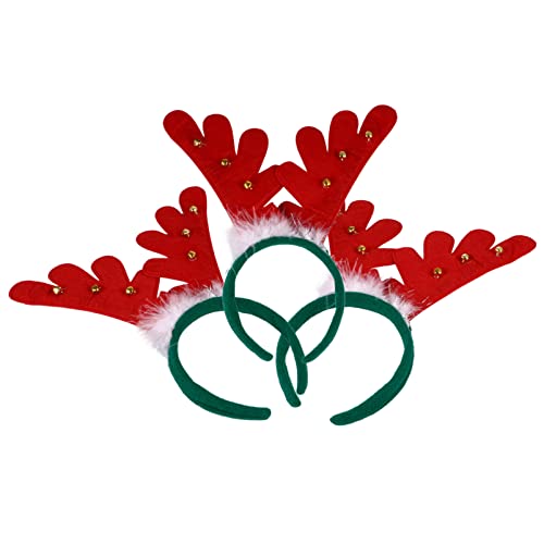 minkissy Dekoratives Stirnband-weihnachtsset 3-teilig Rote Haarreifen Für Damen Für Weihnachten Geburtstag Erntedankfest von minkissy