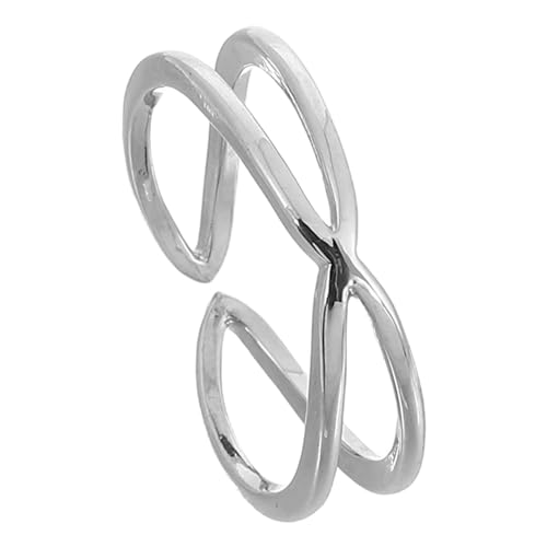 minkissy Design Ring Silber Einfacher Offener Ring für Damen Eleganter Finger Schmuck für Frauen und Mädchen für von minkissy