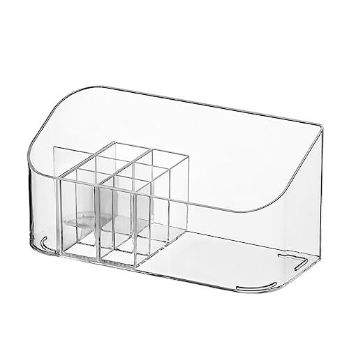 minkissy Kosmetik-aufbewahrungsbox Mit Trennwand Abnehmbare Organizer-box Für Make-up Kosmetika Und Hautpflegeprodukte Transparent Praktisch Für Schreibtisch Und Badezimmer von minkissy