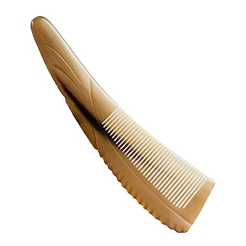 minkissy Detangling Ox Horn Comb mit Griff Kopfhautmassage Kamm Langlebiger Rinderhorn Kamm für Frauen und Männer Ergonomisch Geformt Sanfte Haarentwirrung Zuhause von minkissy