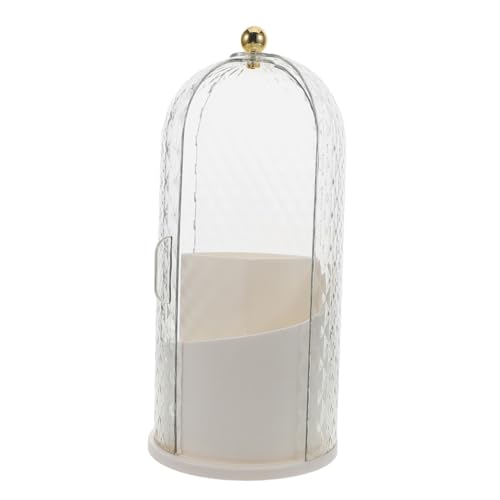 minkissy Rotierender Makeup Pinselhalter Mit Deckel Klarer Kosmetik Organizer Für Frisiertisch Und Badezimmer Für Pinsel Lippenstifte Und Andere Makeup Produkte von minkissy