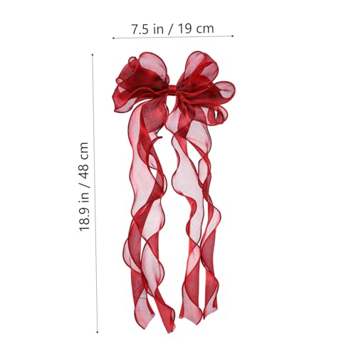 minkissy Dreilagige Haarschleife Haarspange Übergroßer Schleifen Haarschmuck für Frauen und Mädchen Eleganter Haarnadel bogen für Hochzeit Party Alltag in Weinrot von minkissy