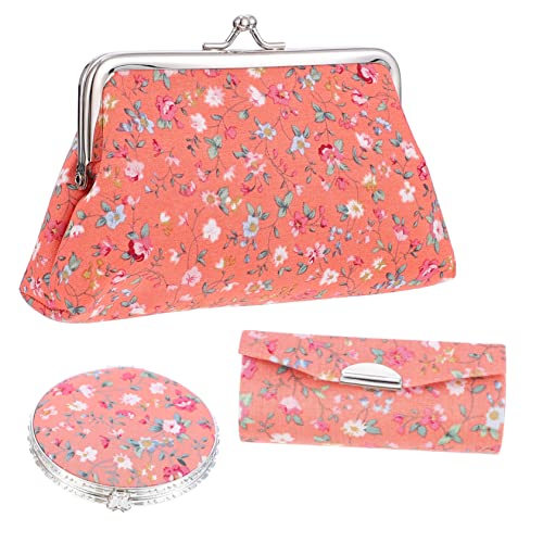 minkissy 3stücke Teiliges Set Stil Kosmetiktasche Mit Spiegel Lippenstift-Organizer Und Make-up Mirror Kompakte Und Leichte Aufbewahrungslösung Für Damen Für Und Täglichen Gebrauch von minkissy