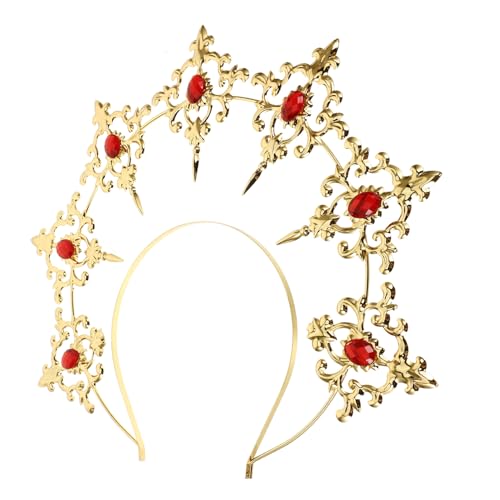 minkissy Goldkrone Metall Als Tortenaufsatz Party Stirnband Für Frauen Kopfschmuck Königskrone Haarspange Für Hochzeit Cosplay Fotoshootings Elegant Und Bequem von minkissy