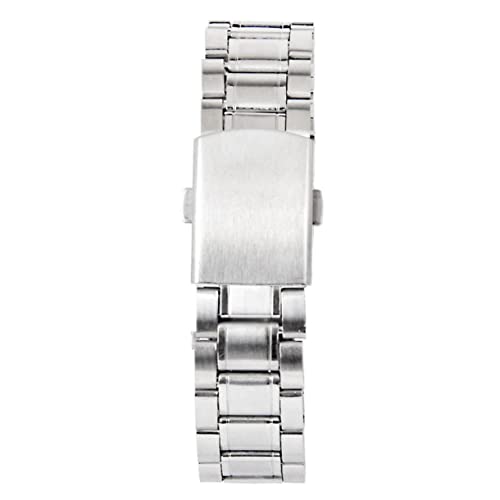minkissy Edelstahl Uhrenarmband Silber mit Gerader End Faltschließe Verstellbares Ersatzarmband für Herren und Damen Robustes Metallarmband Komfortabel und Langlebig von minkissy