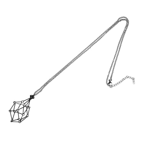 minkissy Einstellbare Metall Kristallhalter Halskette mit Netzkorb Schmuckanhänger für Steine DIY Schmuckhalter für Besondere Anlässe Geschenkidee für Damen und Herren von minkissy