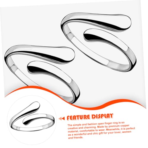 minkissy Einstellbarer Offener Kupferring Damen Schlicht Geometrisch Modischer Fingerschmuck Verstellbar Bequem für Teenager Frauen Geschenk von minkissy