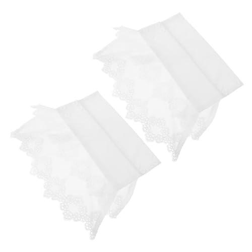 minkissy Elastische Spitzen manschetten Fake Ärmel für Damen Puffärmel Stil Modische Abnehmbare Spitzen Handgelenk Manschetten Stilvolle Geschichtete Netz spitzenverzierung Weiß von minkissy