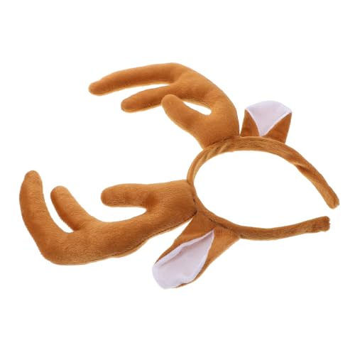 minkissy Rentier-haarschmuck Plüsch Weihnachts-rentier-stirnband Mit Elchkostüm-stirnband Hirschohr- Feiertagskostüm-accessoires Für Erwachsene von minkissy