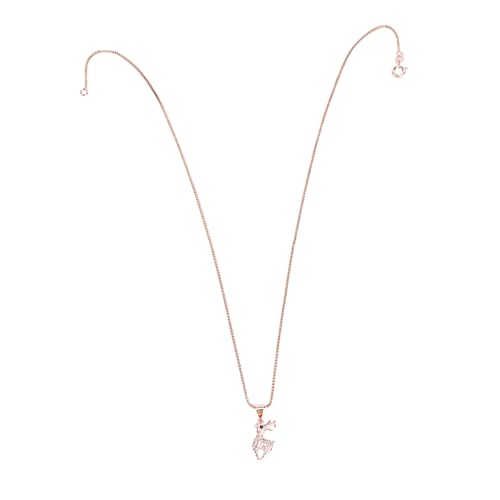 minkissy Elegante Damen Halskette mit rosegoldfarbenem Anhänger Zirkonia-besetzt Schlichte Clavicle-kette Charmantes Modisches Schmuckstück für Frauen und Mädchen von minkissy