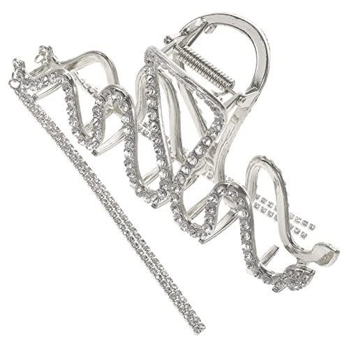 minkissy Elegante Haarspange in Schlangenform Strass-quaste Große Haarspange Aus Metall Für Damen Für Partys Und Veranstaltungen von minkissy