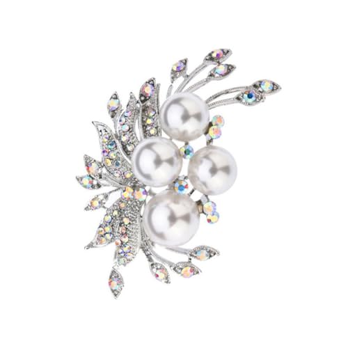 minkissy Elegante Perlen brosche mit Strasssteinen Kreative Anstecknadel für Abendkleider Modische Damen Corsage Vielseitiges Schmuck accessoire für Festliche Kleidung und Besondere von minkissy