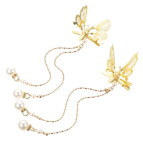 minkissy Haarspangen-set Mit Beweglichen Schmetterlingen – 4 Haarspangen Mit Quaste Für Damen Ideal Für Geburtstage Verabredungen Und Feiertagsveranstaltungen von minkissy