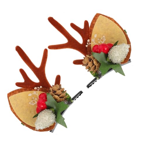 minkissy Elegante Weihnachts-haarspangen Geweih-haarspangen Weihnachts-haarschmuck Mädchen-kopfschmuck Haarspangen für Partys von minkissy
