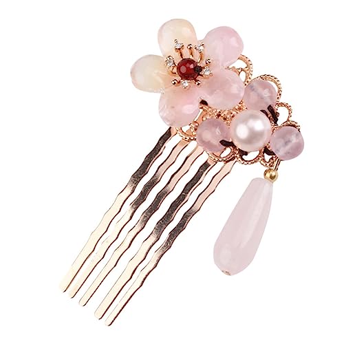 minkissy Hochzeitshaarkamm Mit Imitationsperlen Und -einsätzen Floraler Kamm Aus Kupfer Für Brautschmuck Geeignet Für Hochzeiten Und Besondere Anlässe von minkissy