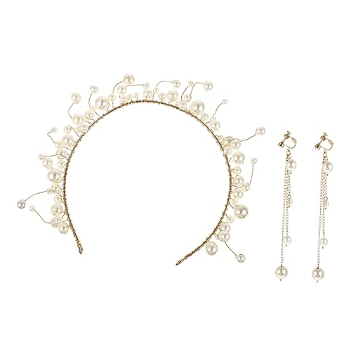 minkissy Elegantes Braut-stirnband-ohrring-set Perfekte Hochzeitsdekoration Für Frauen von minkissy