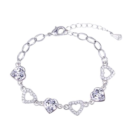 minkissy Elegantes Damen Armband Weißes Glitzer Schmuck Freundschaftsband Verstellbar Geschenk Valentinstag Muttertag Geburtstag Fashion Accessoire von minkissy
