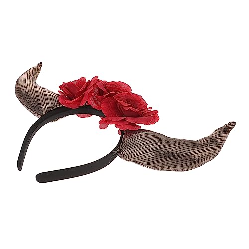 minkissy Tag Der Toten Kopfschmuck Stirnband Blumenstirnbänder Für Frauen Hornkopfschmuck Party Dress up Haar Zubehör von minkissy