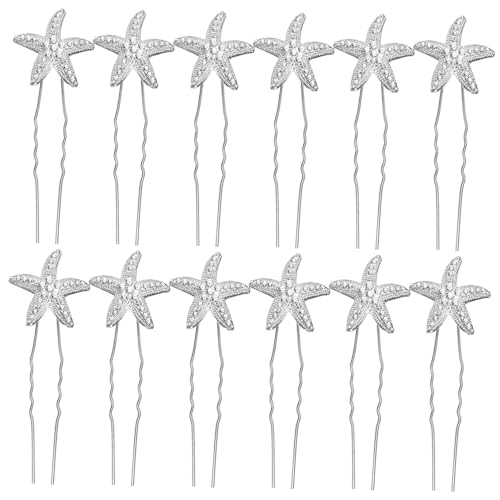 minkissy 12stücke Hochzeit Braut Haar Clips Strass Haarnadeln Stern Metall Haarschmuck Zubehör Für Frauen von minkissy