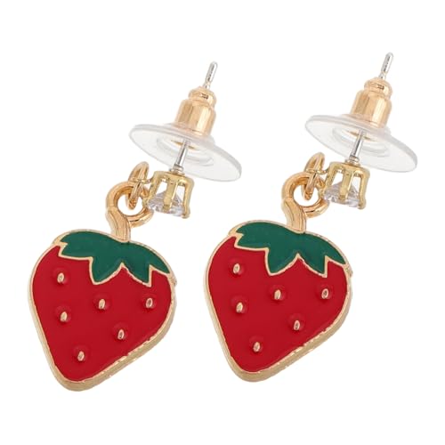 minkissy Erdbeer Ohrringe Damen Baumelnd Früchte Schmuck Süßer Stil Teen Mädchen Accessoire von minkissy