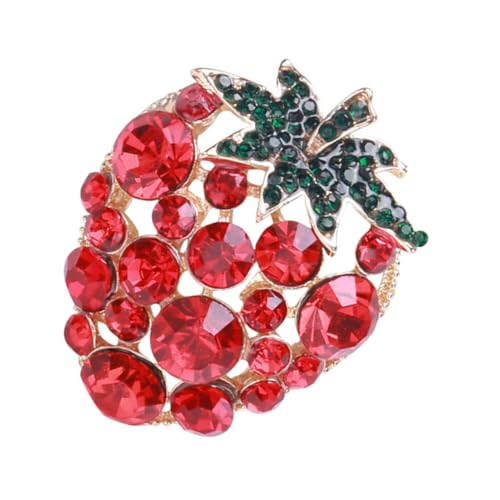 minkissy Erdbeer brosche Damen Anstecknadel aus Langlebigem Legierungs material Modischer Kleidung Schmuck mit Stabilem Pin Dekorativ für Kleider Taschen Schals und Accessoires von minkissy