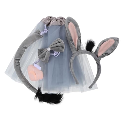 minkissy Esel-stirnband Mit Eselohren Und Gefälschter Nase Esel-kostüm-set Für Halloween-cosplay Inklusive Haarband Und Fliege Passend Für Kleinkinder Und Junge Mädchen von minkissy