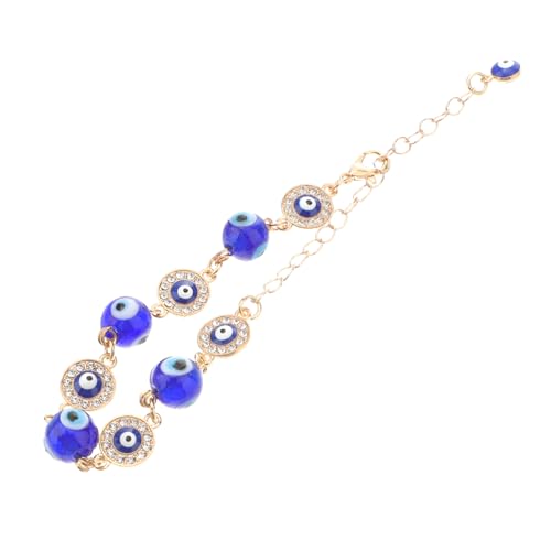 minkissy Evil Eye Armband mit Türkisem Glasanhänger Unisex Handkette mit Goldfarbenen Details Schutzsymbol und Glücksbringer Verstellbar für Damen und Herren Modisches Schmuckaccessoire von minkissy