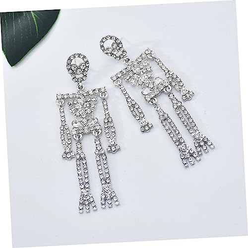 minkissy Extravaganter Skelett Ohrhänger mit Strasssteinen Gothic Ohrringe für Damen Leichte Halloween Schmuck Accessoires Auffälliges Design für Party und Alltag minkissy Extravaganter Skelett Ohrhänger mit Strasssteinen Gothic Ohrringe für Damen Leichte Halloween Schmuck Accessoires Auffälliges Design für Party und Alltag von minkissy