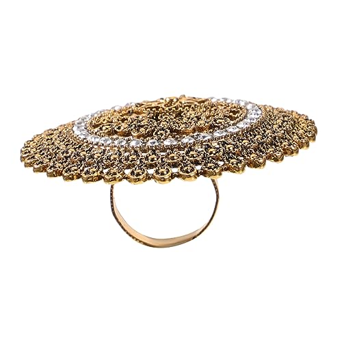 minkissy Extravaganter Vintage Ring mit Diamantbesatz Auffälliger Finger Schmuck für Damen für Besondere Anlässe und Outfits Hochwertige mit Feiner Verarbeitung Perfektes um Ihre Besonderen von minkissy