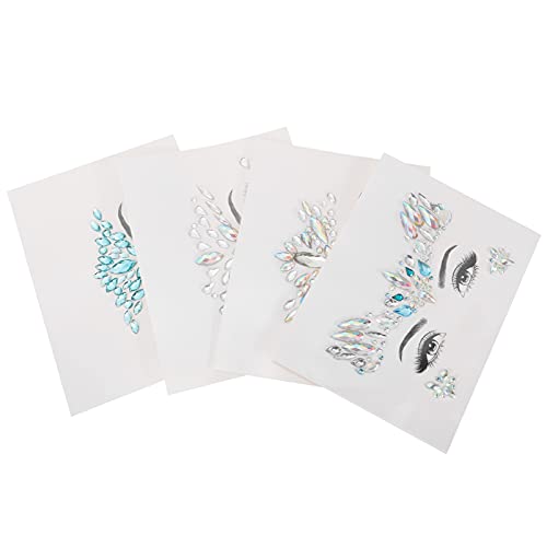 minkissy Face Jewels Sticker Set Strass Rave Sticker Für Make-up Dekorieren Sie Ihren Gesichtsstil von minkissy