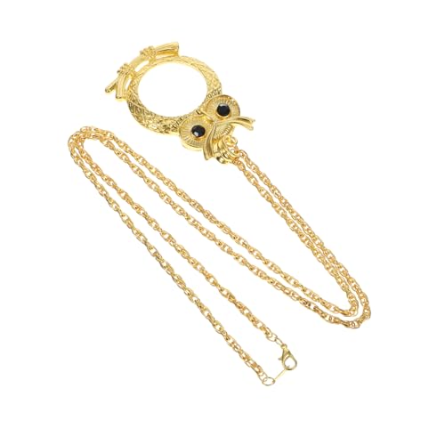 minkissy Fache Leselupe Halskette Damen Metall Katzenkopf Anhänger Vintage Stil Lesehilfe Schmuck für Bücher Handwerk Naturerkundung Lange Pulloverkette von minkissy