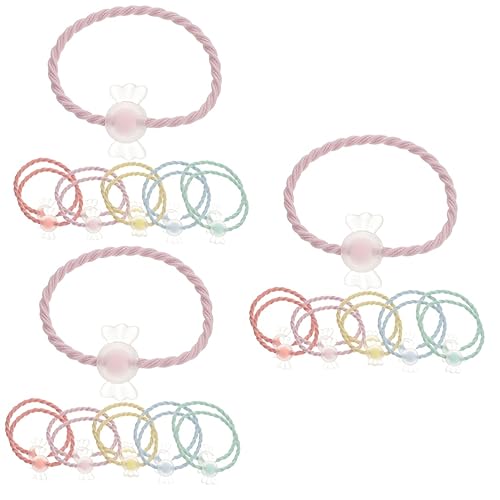 minkissy 60 Stk Haargummi Einfädeln Stretch-haargummi Elastische Haarbänder Haargummis Elastischer Pferdeschwanzhalter Pferdeschwanzband Bonbon-haarseile Haarband Armband Gefrostet Mädchen von minkissy