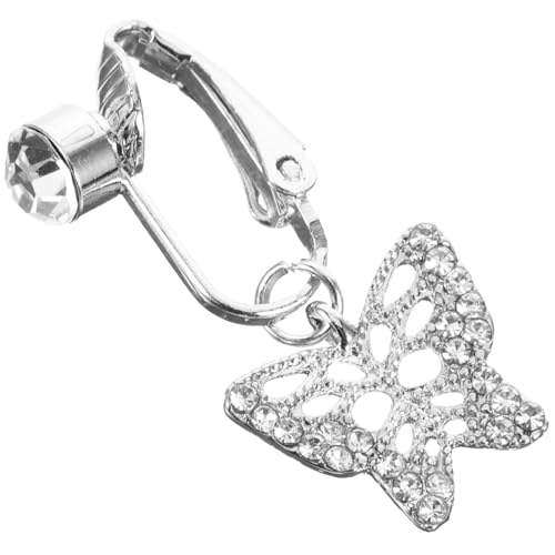 minkissy Fake Bauchnabelring Clip Schmetterling Anhänger Bauchnabelpiercing Schmuck Damen Körper Schmuck Piercing Langlebiges Legierungsmaterial Sicher Angenehm Geeignet für Strand und von minkissy