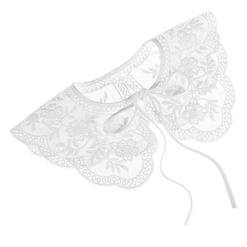 minkissy Faux Damen Abnehmbarer Spitzenkragen Blusen Krageneinsatz für Outfits Vielseitig Kombinierbar Atmungsaktiv Einfach zu Abzunehmen von minkissy
