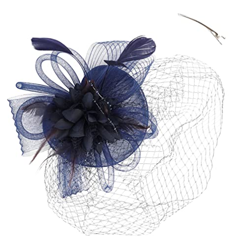 minkissy Feder Haarspange Hut Fascinator-hüte Für Frauen Fascinator Hat Flower Mesh Fascinator Fascinatorenhut Für Frauen Braut Europäisch Und Amerikanisch Kunstfedern Stirnband von minkissy