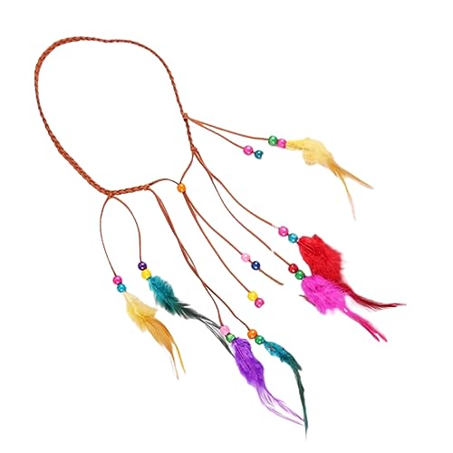 minkissy Federstirnband Mit Perlen Und Quasten Gewebtes Seil Kopfbedeckung Für Damen Und Mädchen Elastisches Design Für Party Hochzeit Und Festivals von minkissy