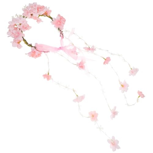 minkissy Feenkranz-Tiara graceling dirndl elegant Blumenstirnband für Frauen Feenkrone Kirschblüte Blumengirlande Blumenstirnbänder für Frauen Feen-Accessoires für Frauen Haar Stirnband von minkissy