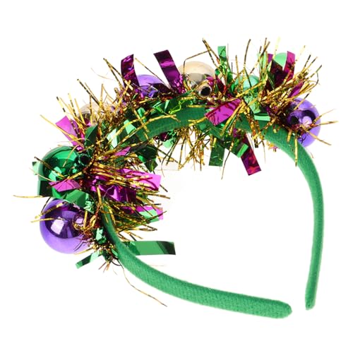 minkissy Festliches Stirnband mit Bunten PU Bällen Bequemes Rutschfestes Party Haarband für Weihnachten und Neujahrsfeiern Leichtes Haarschmuck Accessoire für Damen und Familienfeste von minkissy