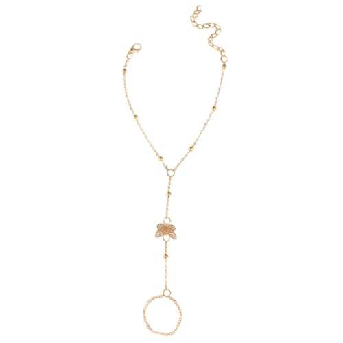 minkissy Schmetterlingsarmband Handkette Damen Elegantes Ringarmband Ketten Trendiges Handgelenkdekor für Frauen für Spezielle Anlässe von minkissy