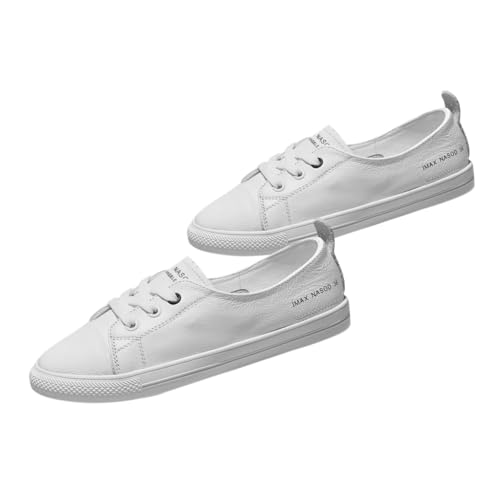 minkissy Flache Damen Sneakers Weiß Sommer Atmungsaktiv Casual Schuhe Bequeme Slip Flattie Für Freizeit Jeans Rock von minkissy