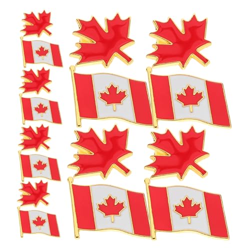 minkissy Flaggenbroschen aus langlebiger Zinklegierung Ahornblatt Flaggen-Pins patriotische Anstecknadeln für Kleidung Hüte Rucksäcke als für Fans der Ahornblatt-Flagge von minkissy