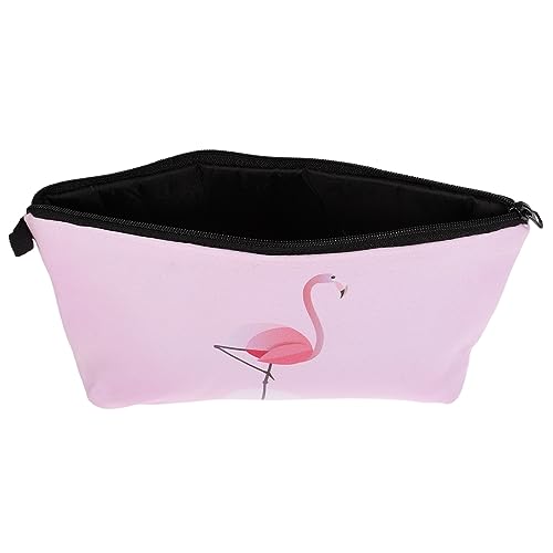 minkissy Gitter-Blumenmuster-Canvas-Flamingo-Make-up-Tasche Tragbarer Toilettenartikel-Organizer Für Frauen Auf Reisen von minkissy