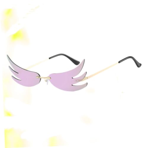 minkissy Flammenförmige Sonnenbrille Damen Lustige Shades Kreative Reflektierende Brille Leicht Modisch Für Party Outdoor Alltag Goldrahmen Spiegelglas von minkissy